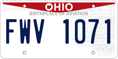 OH license plate FWV1071