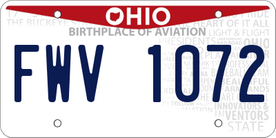 OH license plate FWV1072