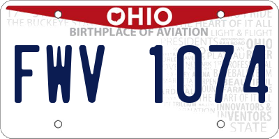 OH license plate FWV1074