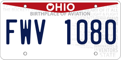 OH license plate FWV1080
