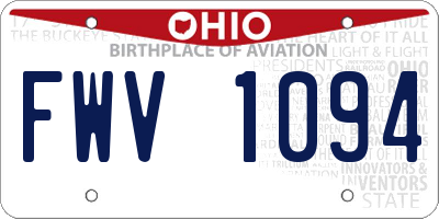 OH license plate FWV1094