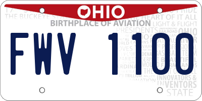 OH license plate FWV1100