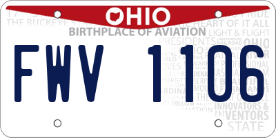 OH license plate FWV1106