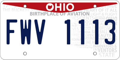 OH license plate FWV1113