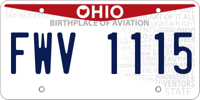 OH license plate FWV1115