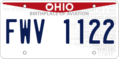 OH license plate FWV1122