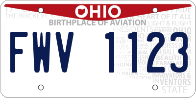 OH license plate FWV1123