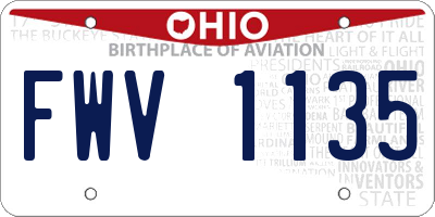 OH license plate FWV1135