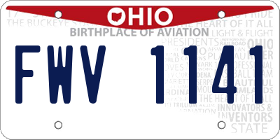 OH license plate FWV1141