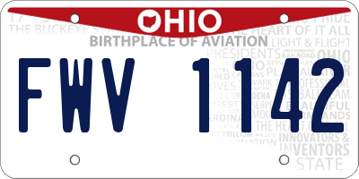 OH license plate FWV1142