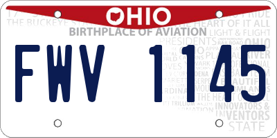 OH license plate FWV1145