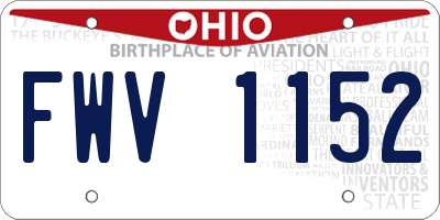 OH license plate FWV1152