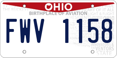 OH license plate FWV1158