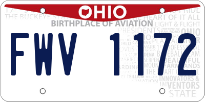 OH license plate FWV1172