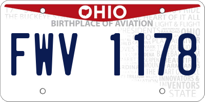OH license plate FWV1178