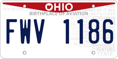OH license plate FWV1186