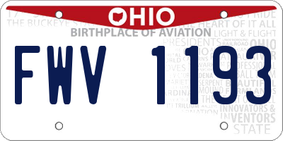 OH license plate FWV1193