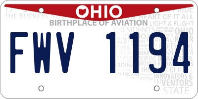 OH license plate FWV1194