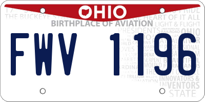 OH license plate FWV1196
