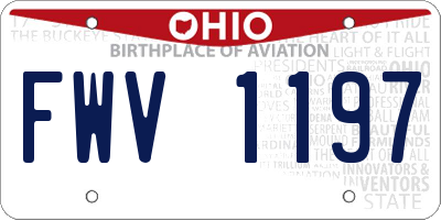OH license plate FWV1197