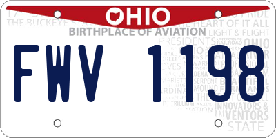OH license plate FWV1198