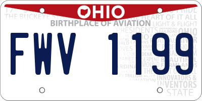 OH license plate FWV1199