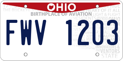 OH license plate FWV1203