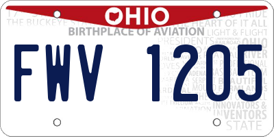 OH license plate FWV1205