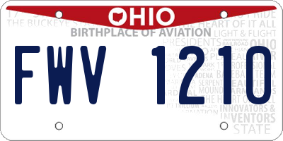 OH license plate FWV1210