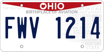 OH license plate FWV1214