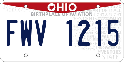 OH license plate FWV1215