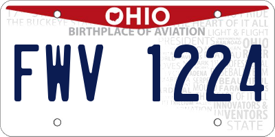 OH license plate FWV1224