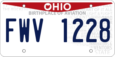OH license plate FWV1228