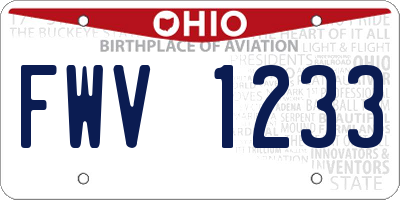 OH license plate FWV1233