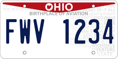 OH license plate FWV1234