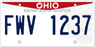 OH license plate FWV1237
