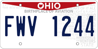 OH license plate FWV1244