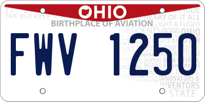 OH license plate FWV1250