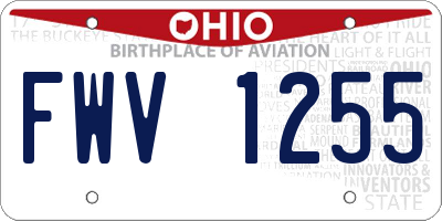 OH license plate FWV1255