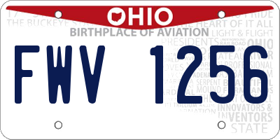 OH license plate FWV1256