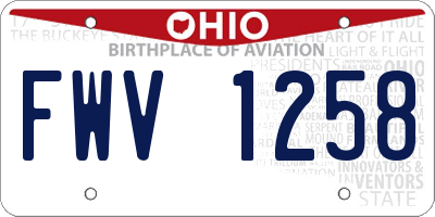 OH license plate FWV1258