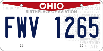 OH license plate FWV1265