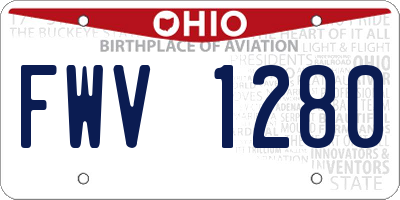OH license plate FWV1280