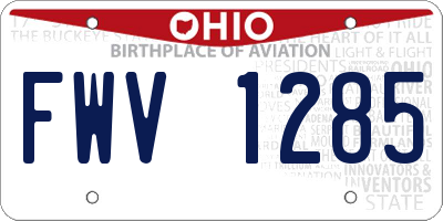 OH license plate FWV1285
