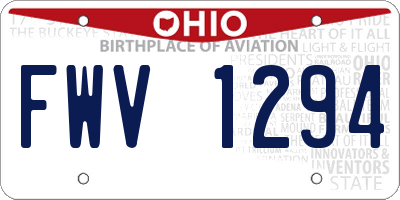 OH license plate FWV1294