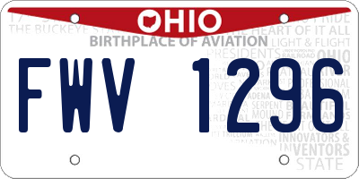 OH license plate FWV1296