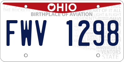 OH license plate FWV1298