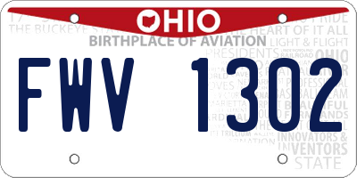 OH license plate FWV1302