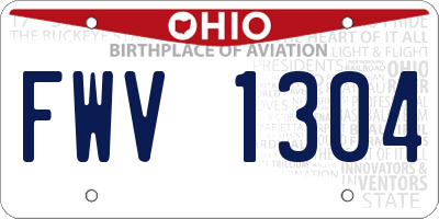 OH license plate FWV1304