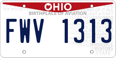 OH license plate FWV1313